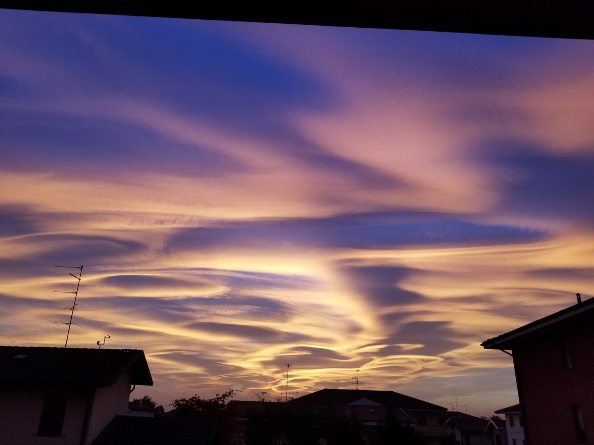Fotografia del cielo di Roberto Spateri &mdash; Cameri (Novara), 29 ottobre 2017.